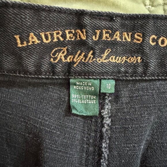 Ralph Lauren Womens Black Zippered Pocket Cargo Pants Size 10 Slim Stretch Vtg - Picture 3 of 6